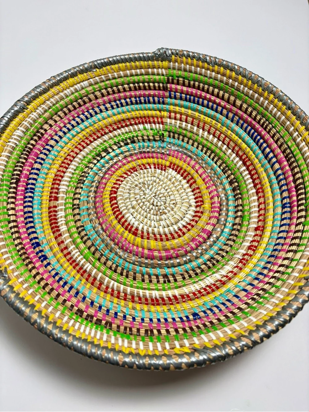 Handwoven Multicolor Decorative Basket Bowl - Home Accents
